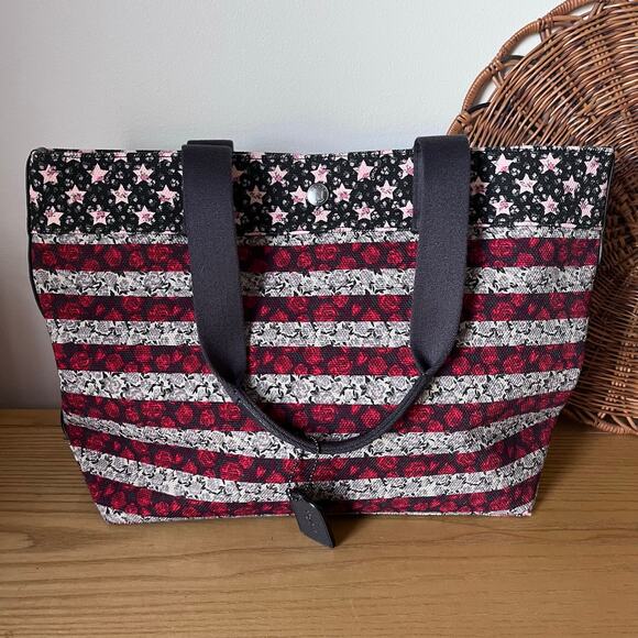 Coach Americana Print Tote w/ Matching Wallet USA Canvas Leather Mint - Picture 1 of 12
